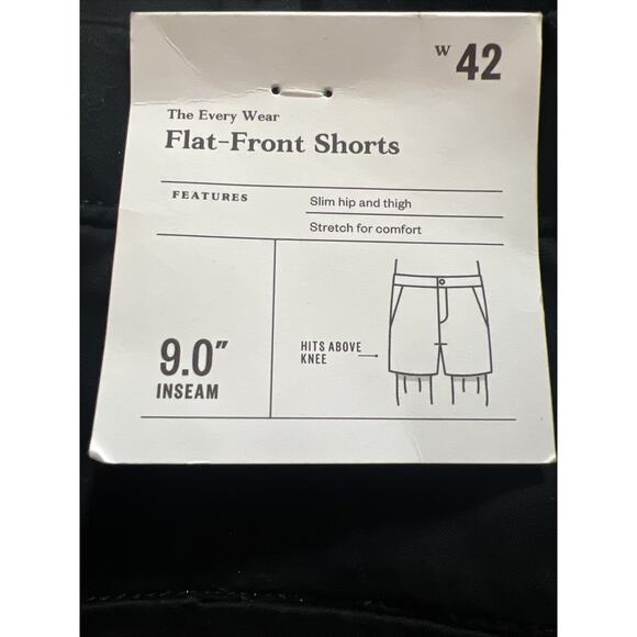 Goodfellow & Co. The Every Wear Flat Front Shorts 9" Inseam Black Mens 42 NWT - Picture 3 of 3